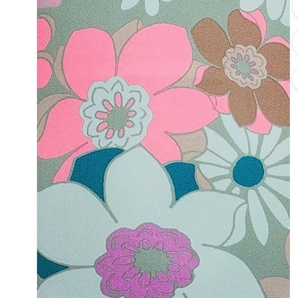 Girls Plus Knit Longline Sport Bra Size XL (14/16)Plus Green Pink Floral - Picture 5 of 10